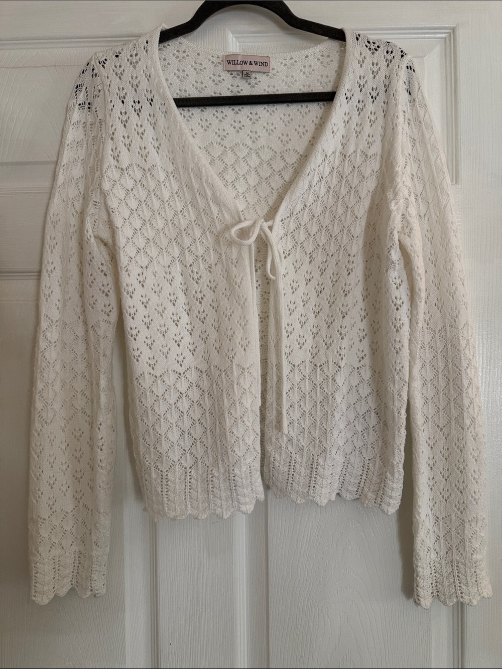 White Tie Front Sweater